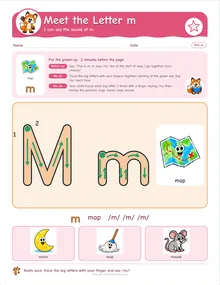 Day 2 sheet: Meet the Letter m