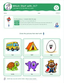 Day 4 sheet: Which Start with /t/?