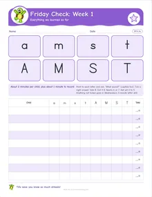 Day 5 sheet: Friday Check: Week 1