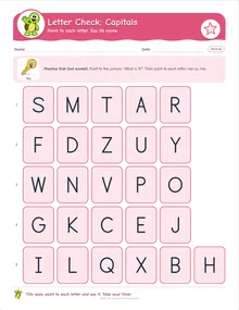 Day 6 sheet: Letter Check: Capitals