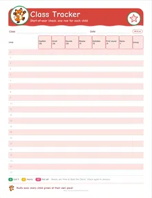 Day 7 sheet: Class Tracker