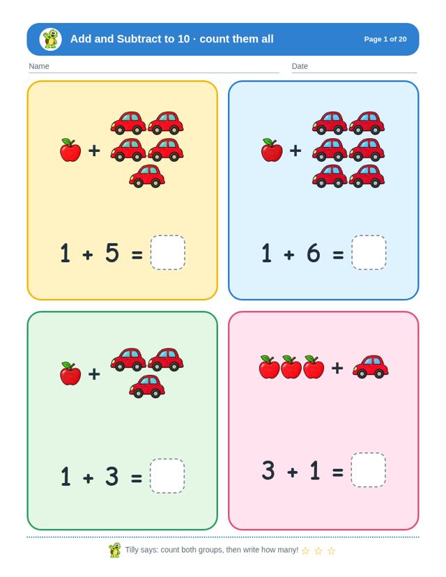 Complete Addition and Subtraction Bundle: sample page 1
