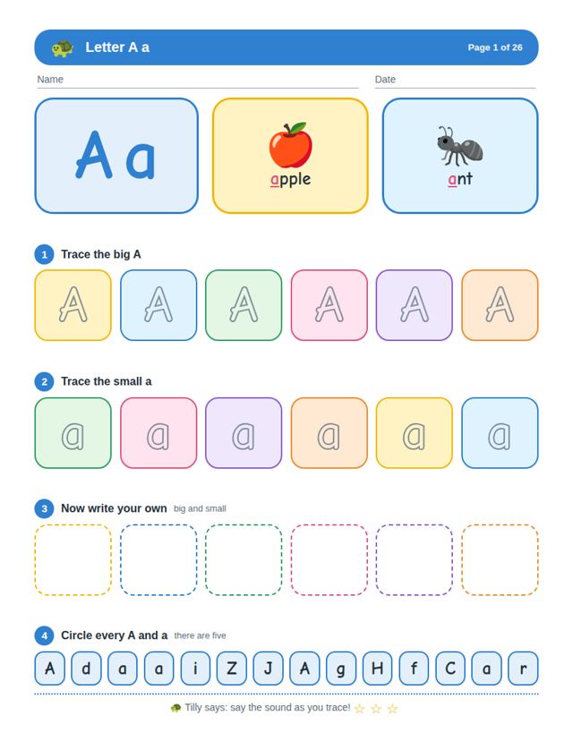 Free sample page from Alphabet Tracing