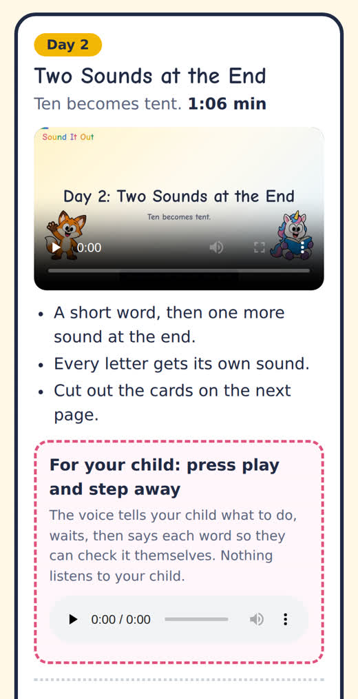 Your child’s sound track on a phone