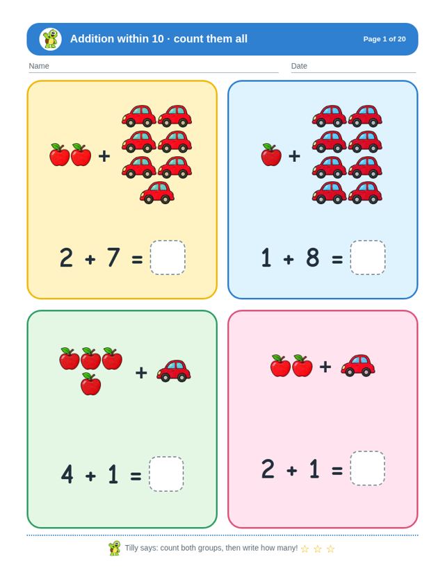 Complete Kindergarten Bundle sample page