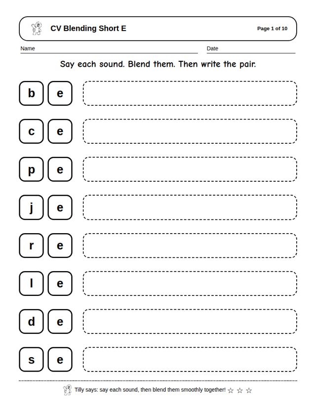 CV Blending Short E: sample page 4