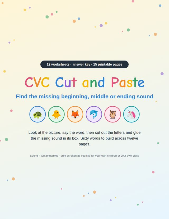 CVC Cut and Paste: sample page 1
