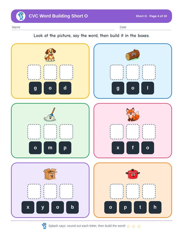 CVC Word Building Bundle: sample page 4