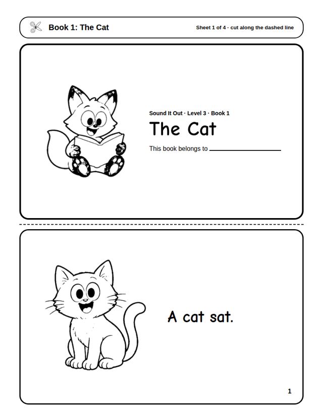 Decodable Mini Books Level 3: sample page 4