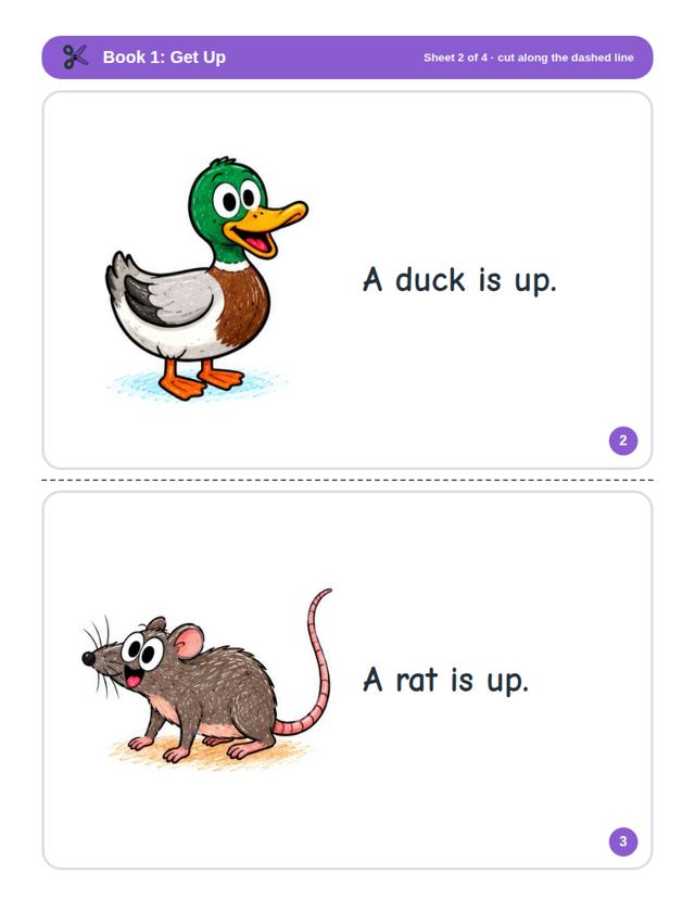 Decodable Mini Books Level 4: sample page 3