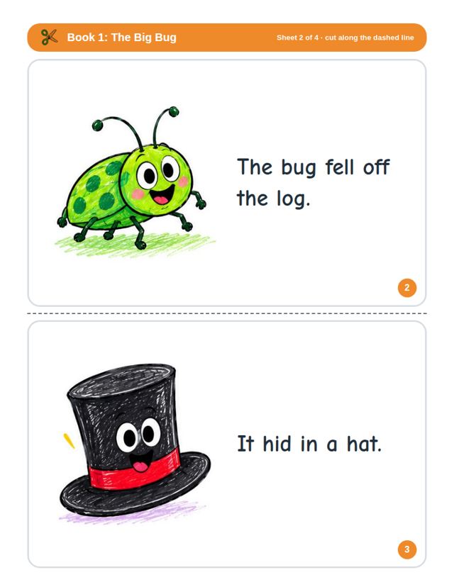 Decodable Mini Books Level 5: sample page 3