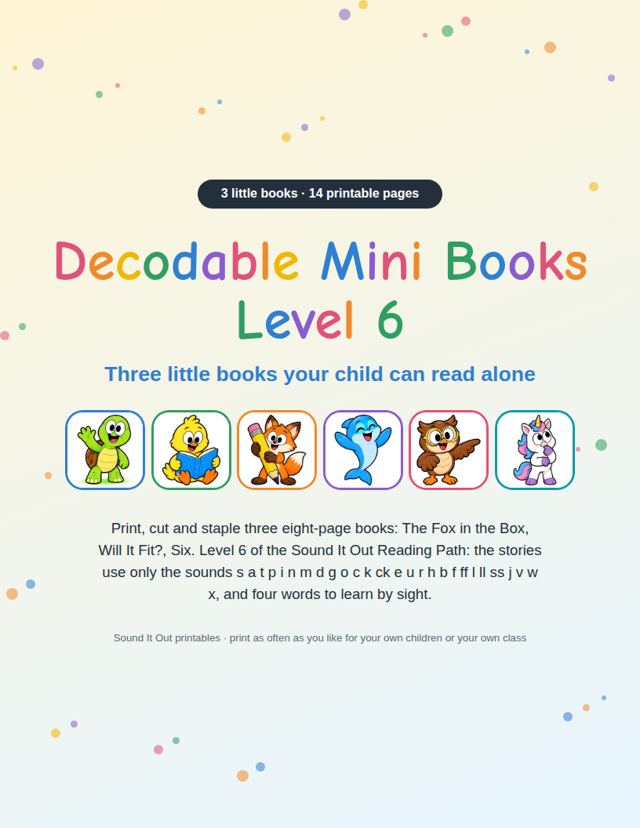 Decodable Mini Books Level 6: sample page 1