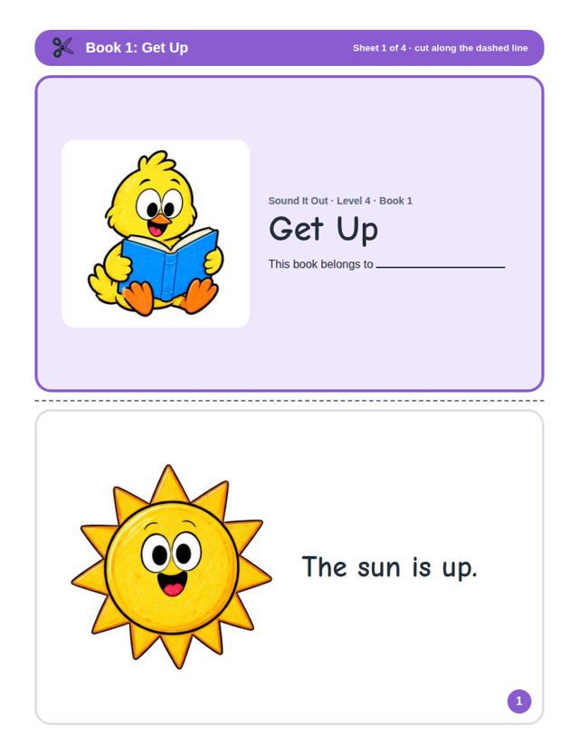 Decodable Mini Books Level Bundle sample page