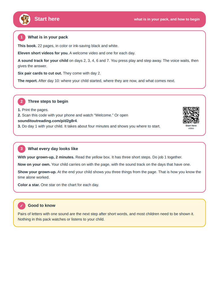 The start here page