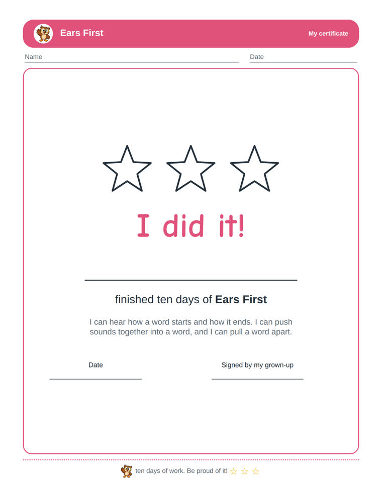 The certificate