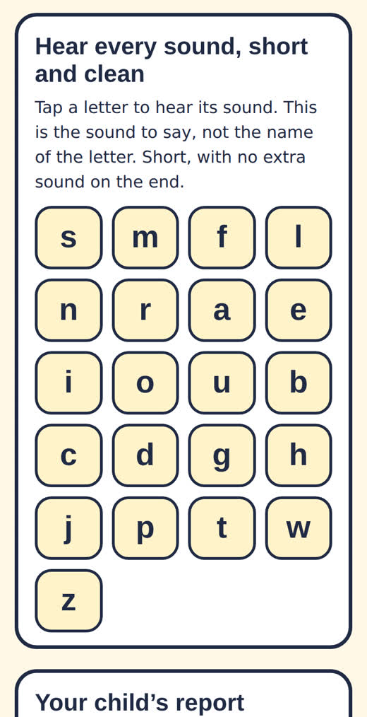 Every sound, short and clean on a phone