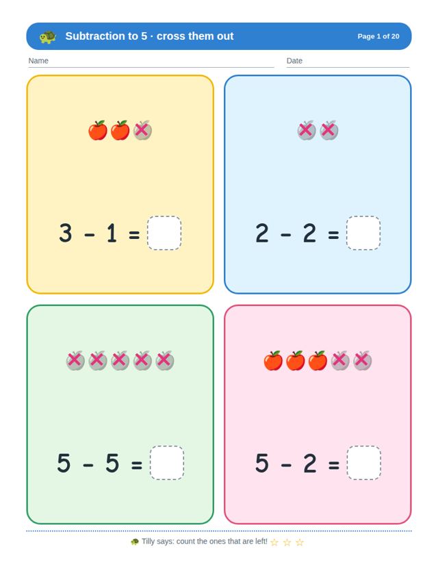 Free Addition and Subtraction Starter Pack: sample page 3