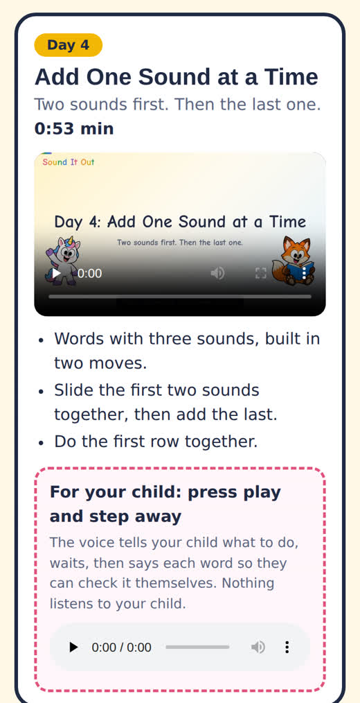 Your child’s sound track on a phone