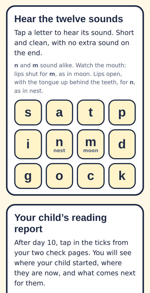The twelve sounds on a phone