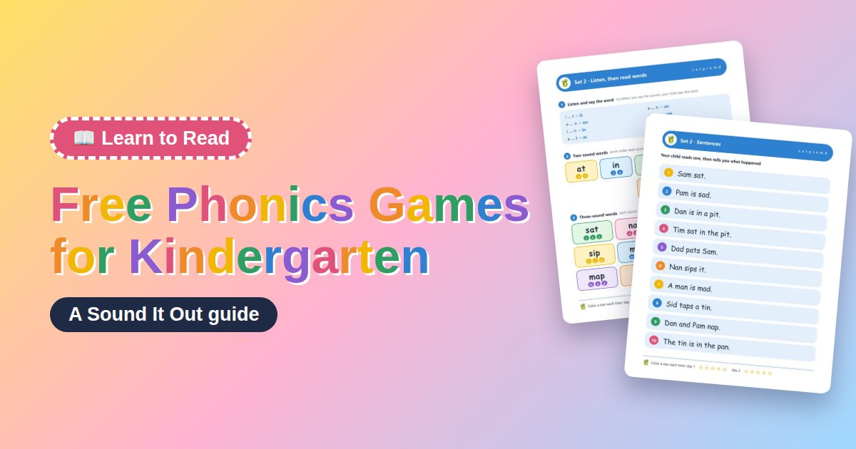 Free Phonics Games for Kindergarten