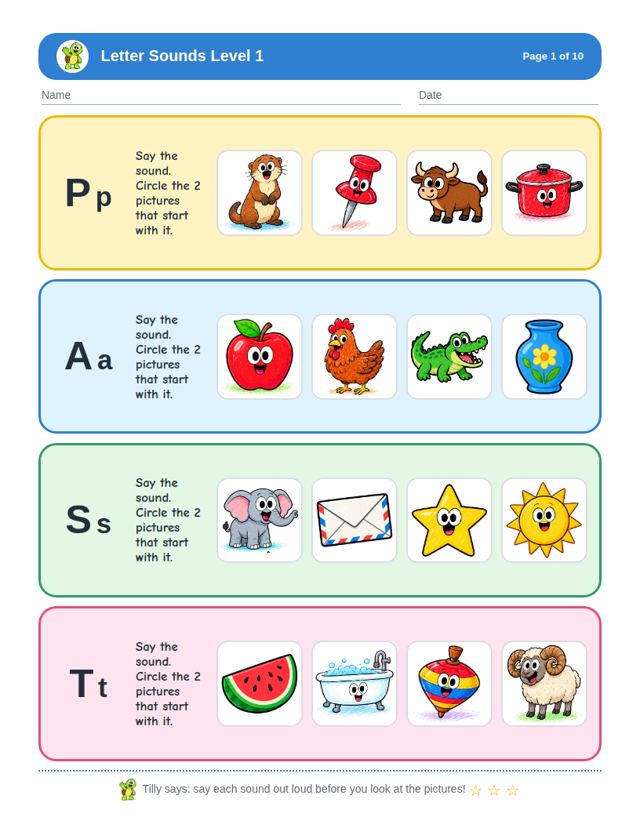 Complete Learn to Read Bundle sample page