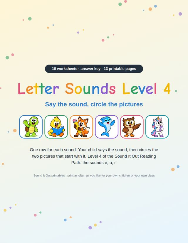 Letter Sounds Level 4: sample page 1