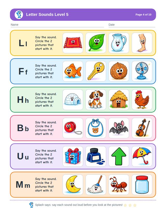 Letter Sounds Level 5: sample page 3