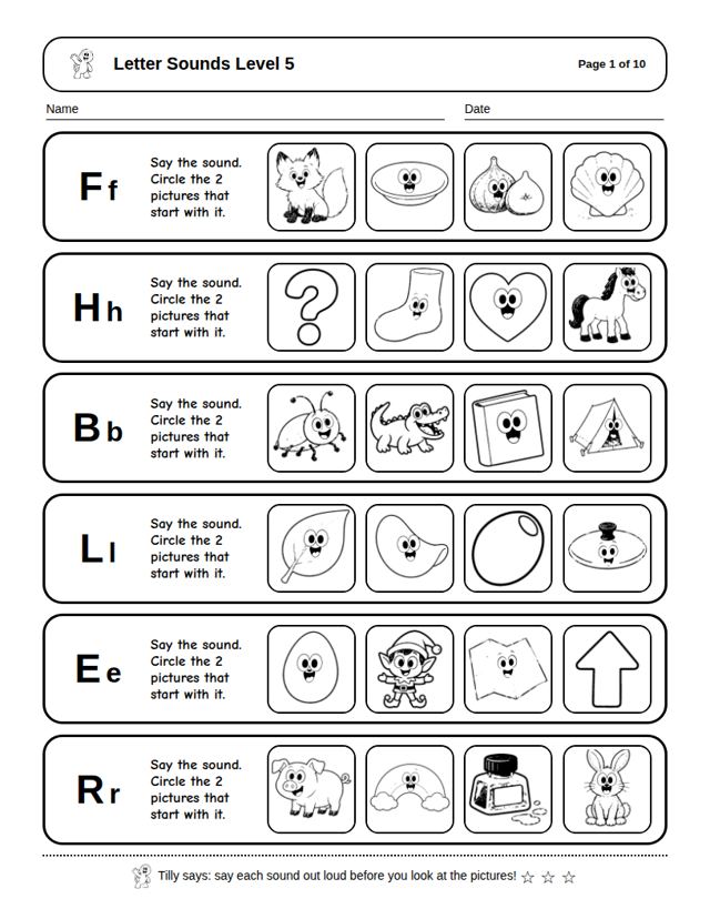 Letter Sounds Level 5: sample page 4