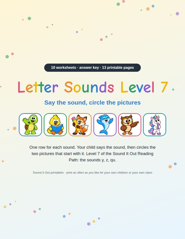 Letter Sounds Level 7: sample page 1