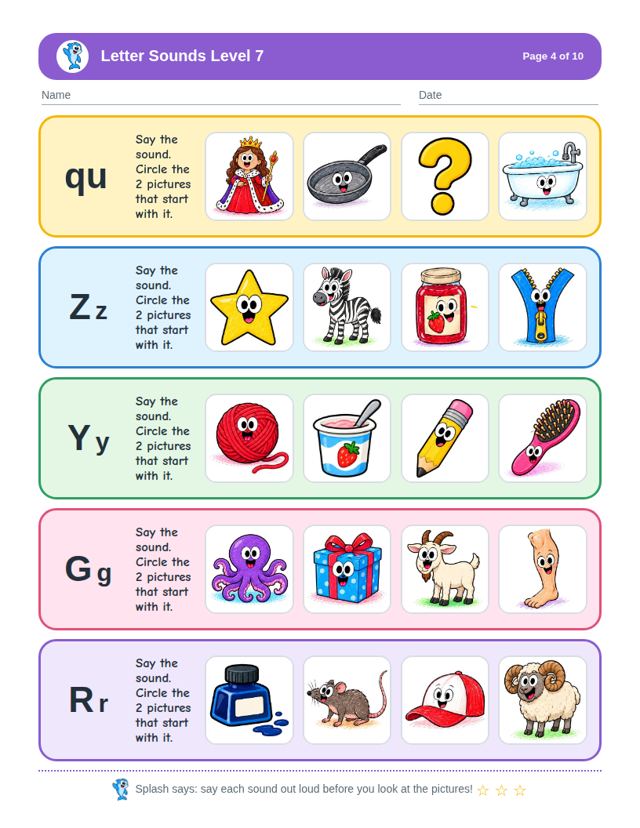 Letter Sounds Level 7: sample page 3