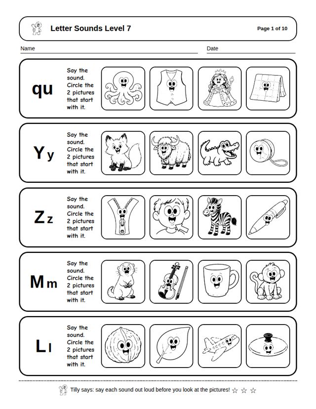 Letter Sounds Level 7: sample page 4