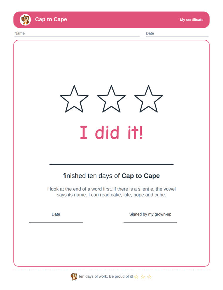 The certificate