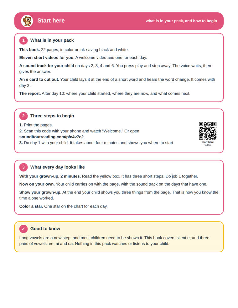 The start here page