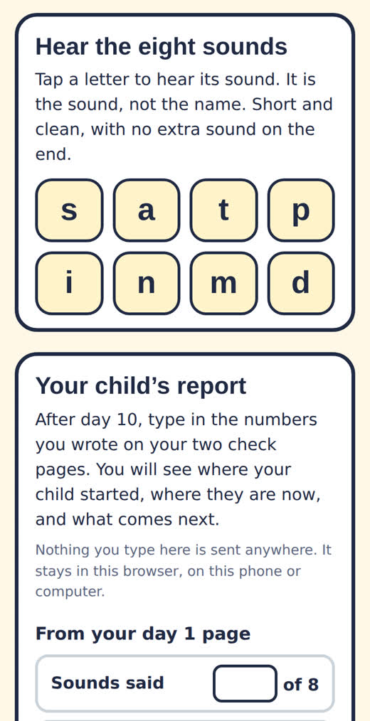 The eight sounds on a phone