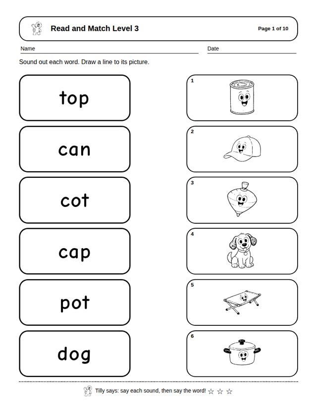 Read and Match Level 3: sample page 4