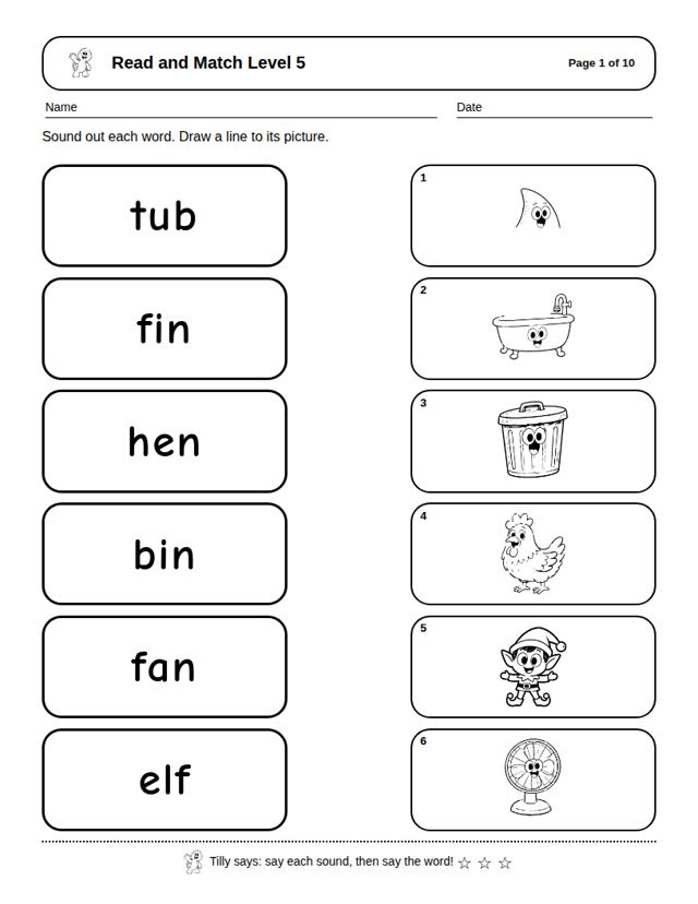 Read and Match Level 5: sample page 4