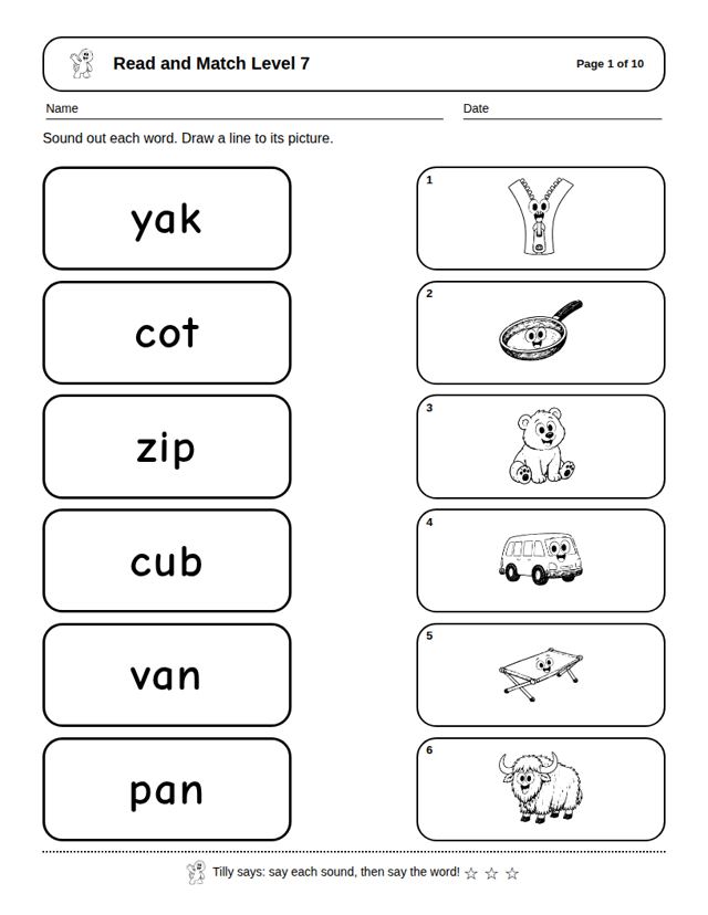 Read and Match Level 7: sample page 4