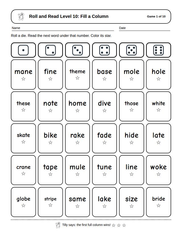 Roll and Read Level 10: sample page 4