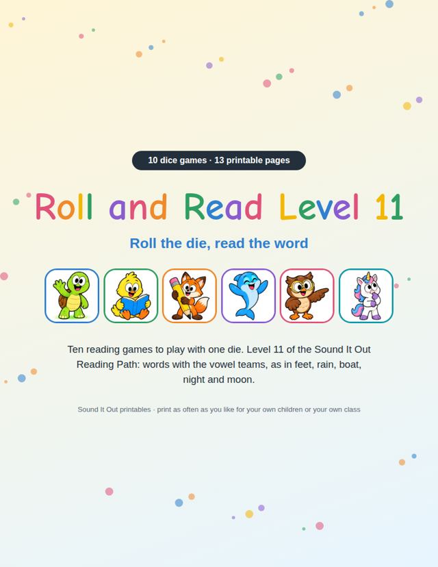 Roll and Read Level 11: sample page 1