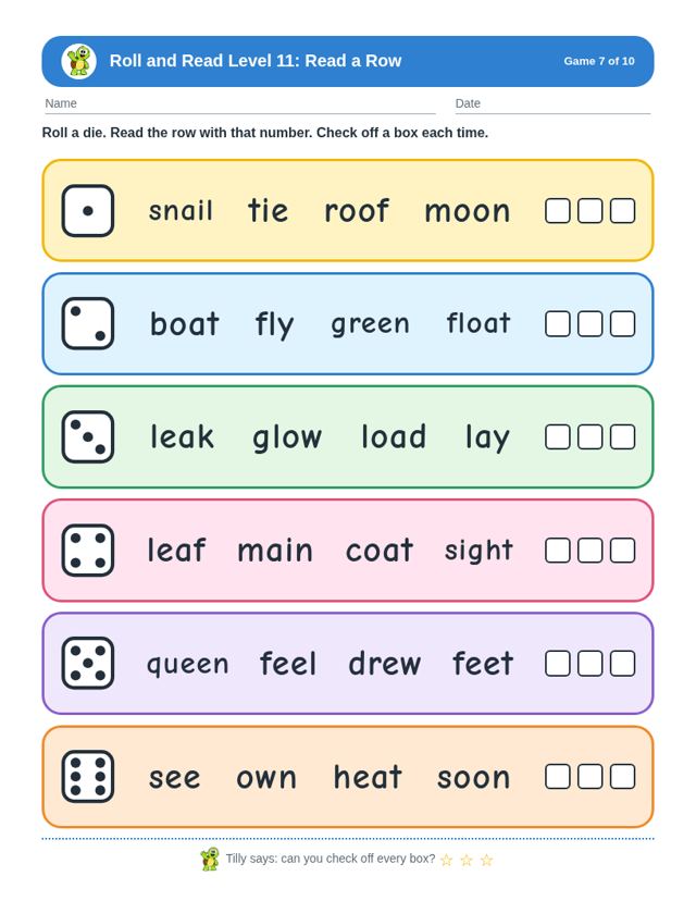 Roll and Read Level 11: sample page 3