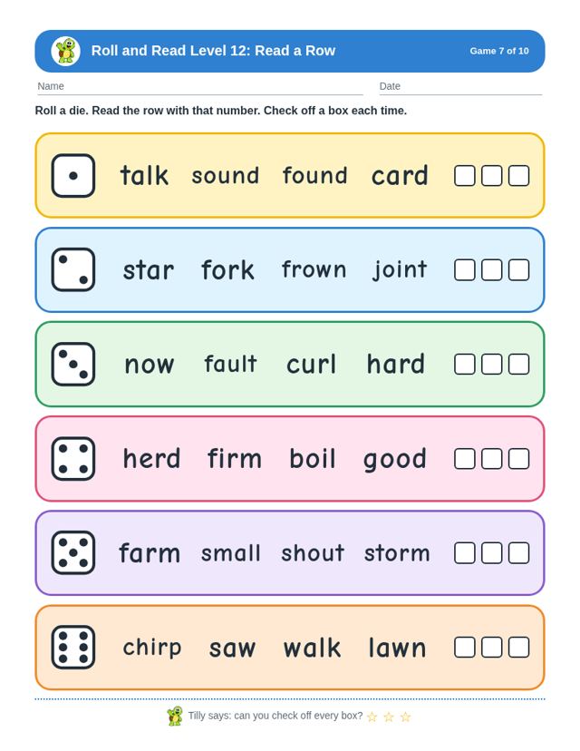 Roll and Read Level 12: sample page 3