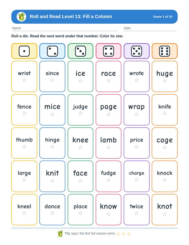 Roll and Read Level 13 free sample page