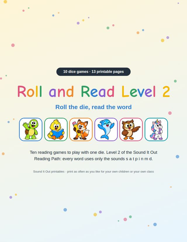 Roll and Read Level 2: sample page 1