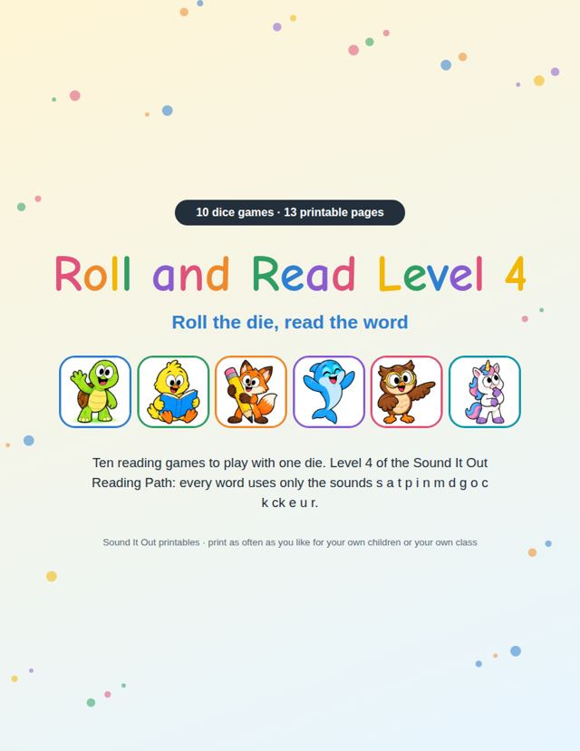 Roll and Read Level 4: sample page 1