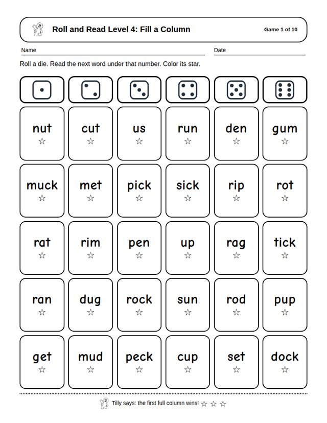 Roll and Read Level 4: sample page 4