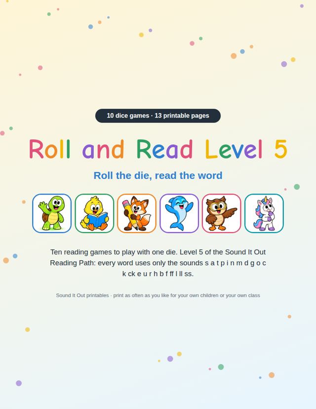 Roll and Read Level 5: sample page 1