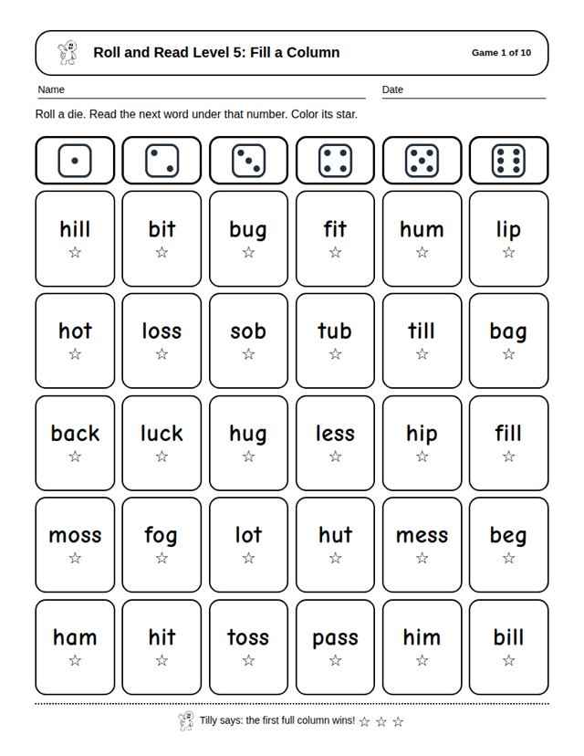 Roll and Read Level 5: sample page 4