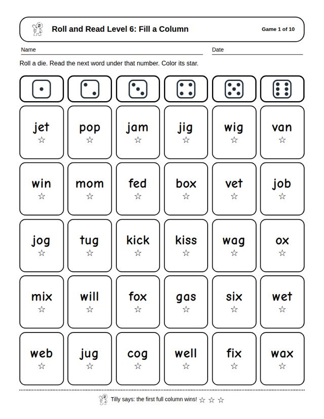 Roll and Read Level 6: sample page 4