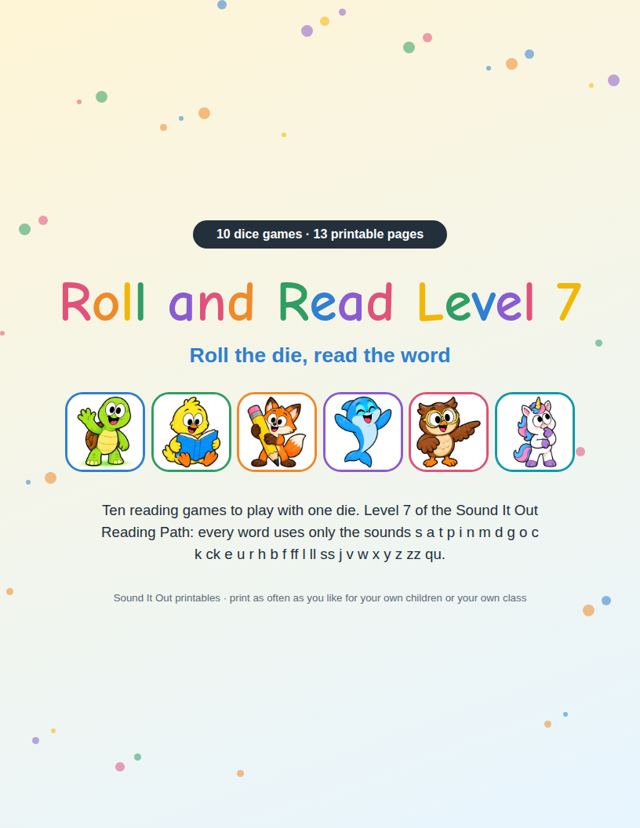Roll and Read Level 7: sample page 1