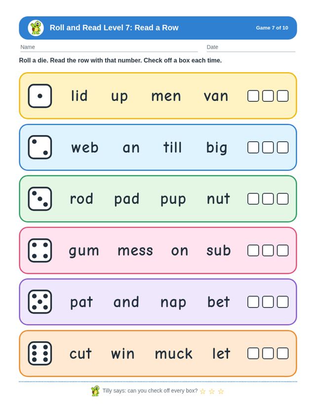 Roll and Read Level 7: sample page 3